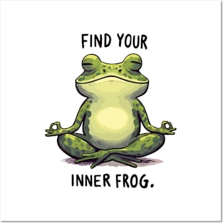 Cute frog yoga Posters and Art